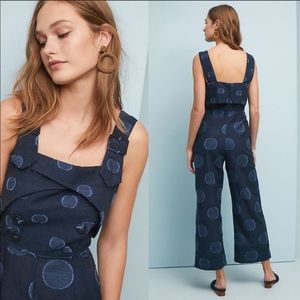 NWT {Anthro} Textured Polka Dot Jumpsuit